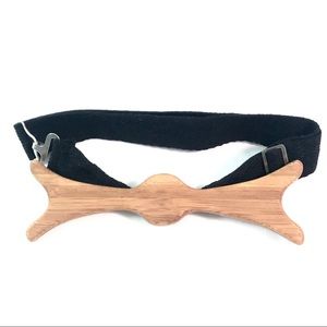 Wooden bamboo bow tie with adjustable strap- one of a kind hand crafted